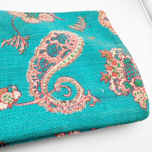 Buzz by Jane Fox Floral Paisley Canvas Clutch Purse with Gold Hardware - Picture 3 of 10